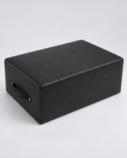 Box Pilates noire 60 × 40 cm, vue de trois quarts