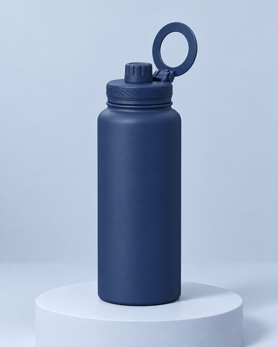 Gourde avec support téléphone — bleu-fonce — nouvelle vue fidèle à la référence